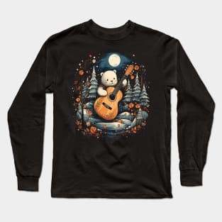 Winter Playing Guitar Long Sleeve T-Shirt